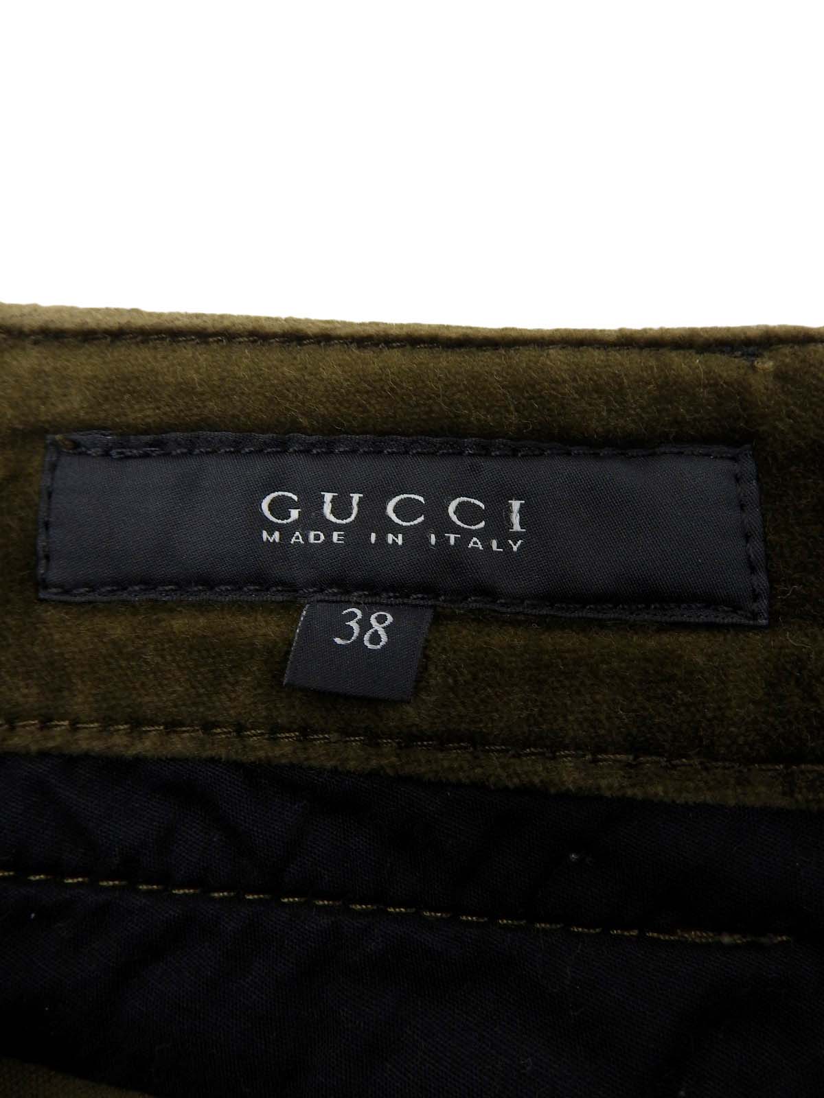 Velour Check Pattern Pants Khaki