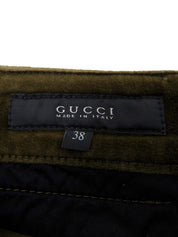 Velour Check Pattern Pants Khaki