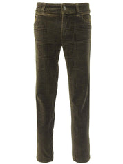Velour Check Pattern Pants Khaki