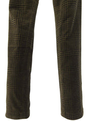Velour Check Pattern Pants Khaki