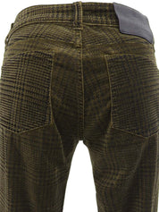 Velour Check Pattern Pants Khaki