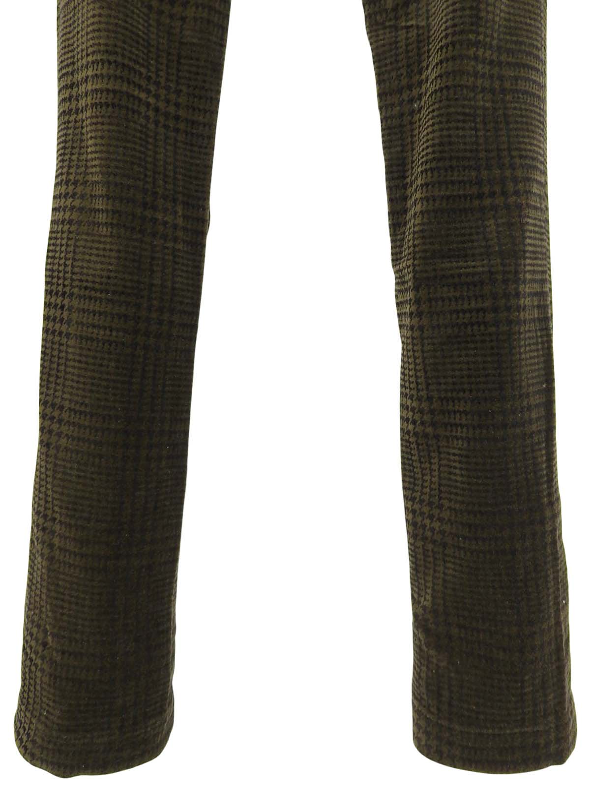 Velour Check Pattern Pants Khaki