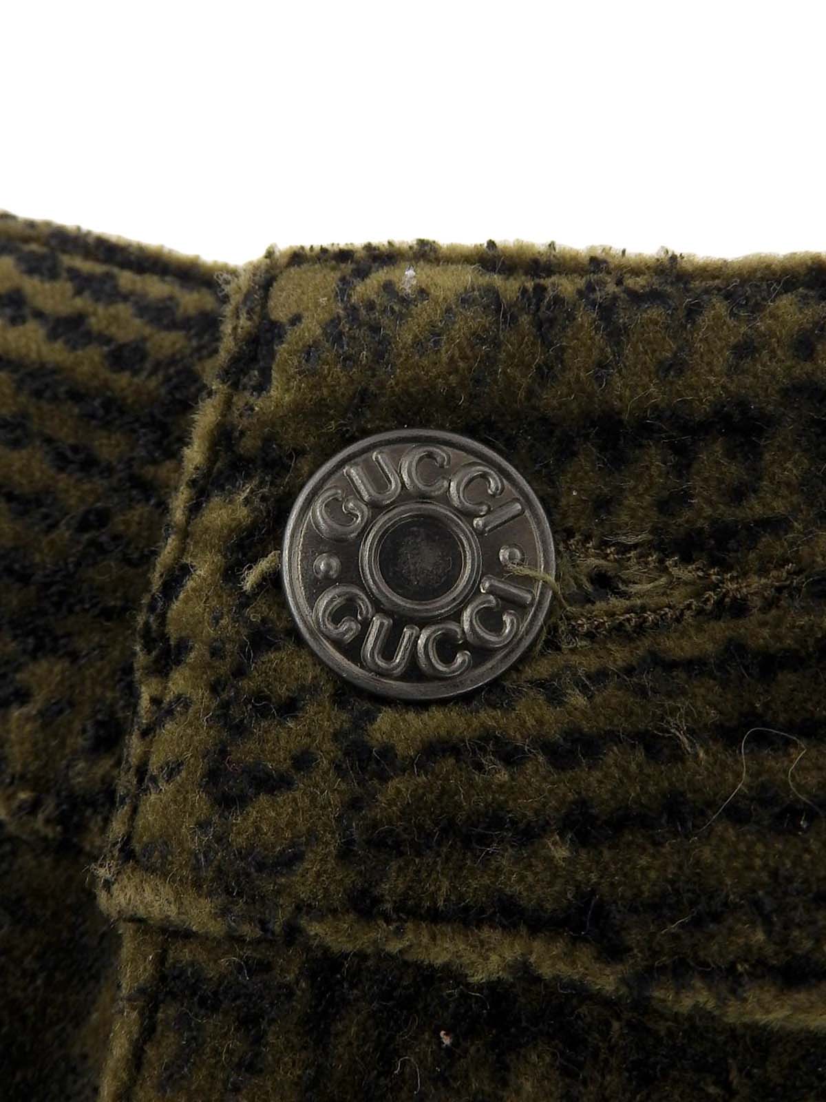 Velour Check Pattern Pants Khaki