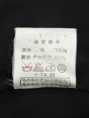 Wool shawl collar long coat in black