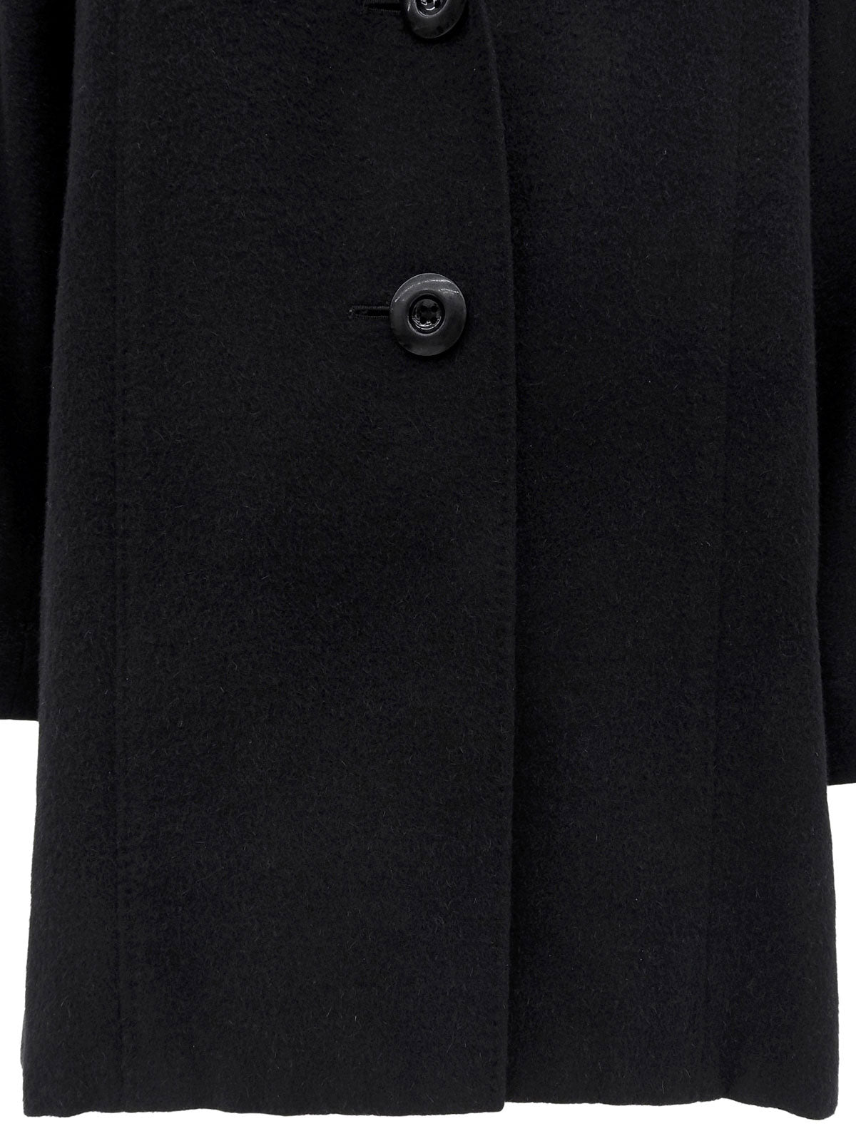 Wool shawl collar long coat in black