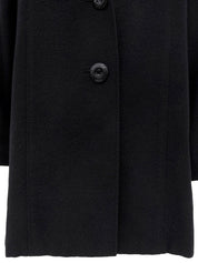 Wool shawl collar long coat in black