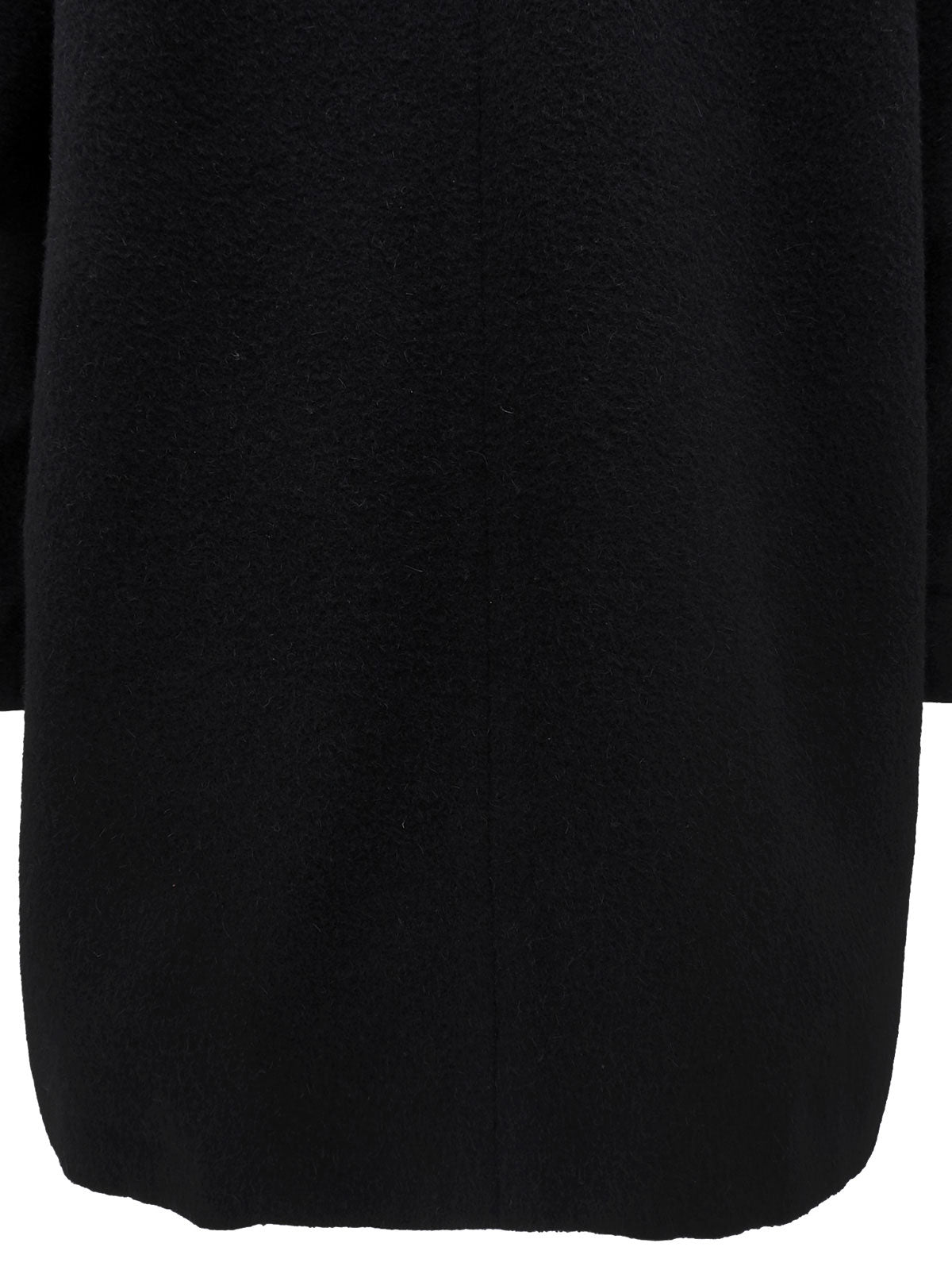 Wool shawl collar long coat in black