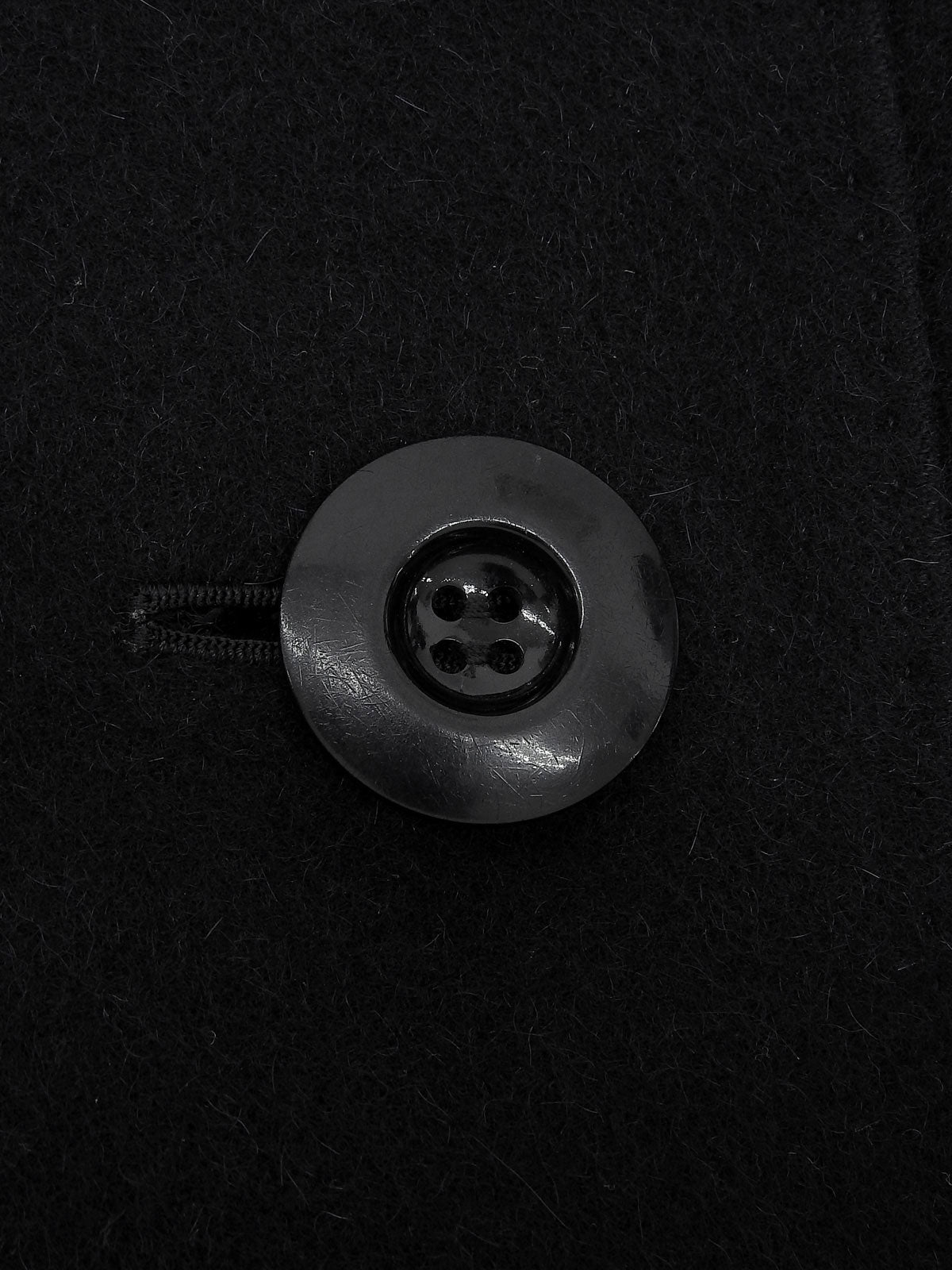 Wool shawl collar long coat in black