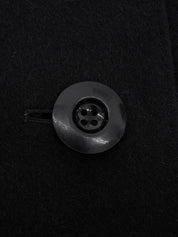 Wool shawl collar long coat in black