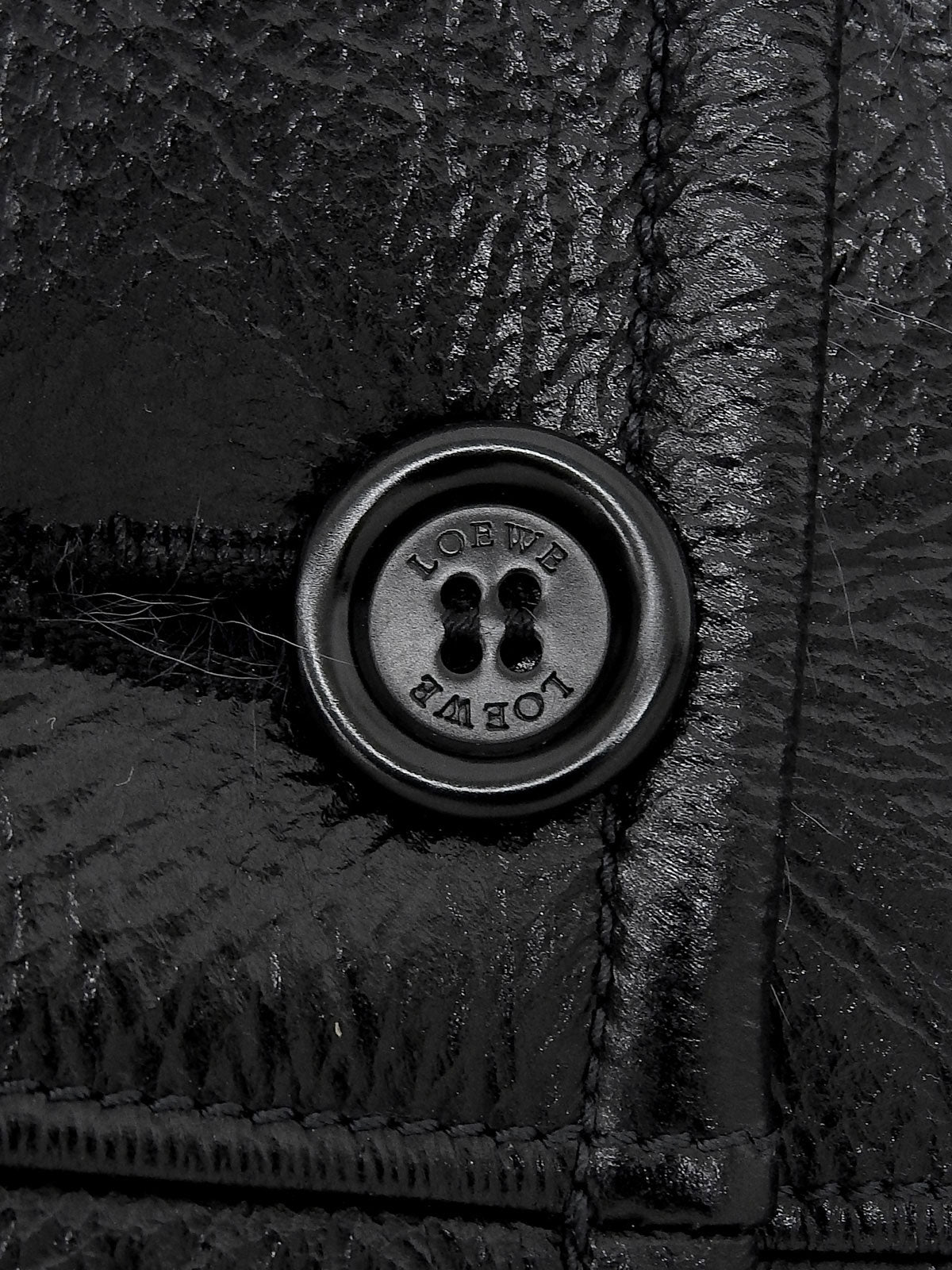 Leather and fur combination jacket in black/gray