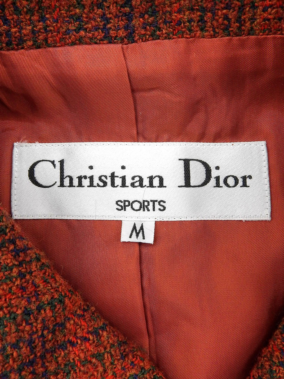 チェックパターンダブルブレストジャケット ブラウン/マルチ