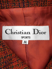 チェックパターンダブルブレストジャケット ブラウン/マルチ