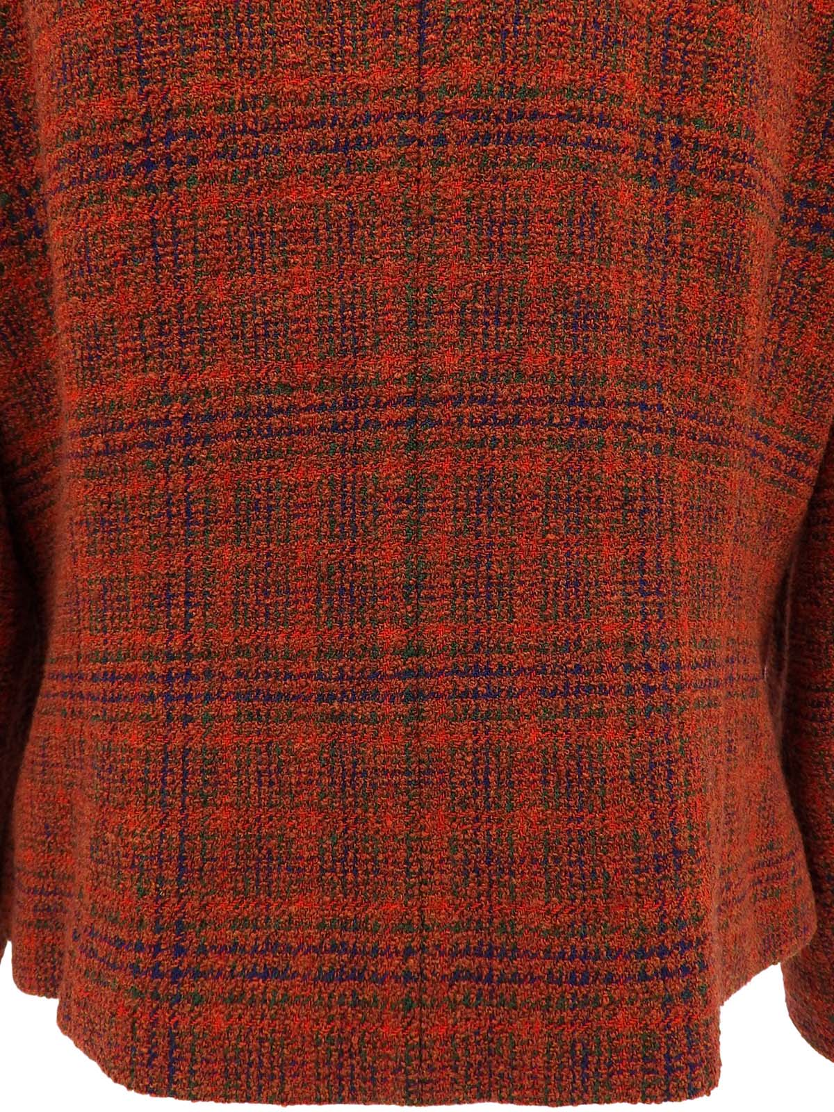 チェックパターンダブルブレストジャケット ブラウン/マルチ