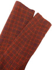 チェックパターンダブルブレストジャケット ブラウン/マルチ