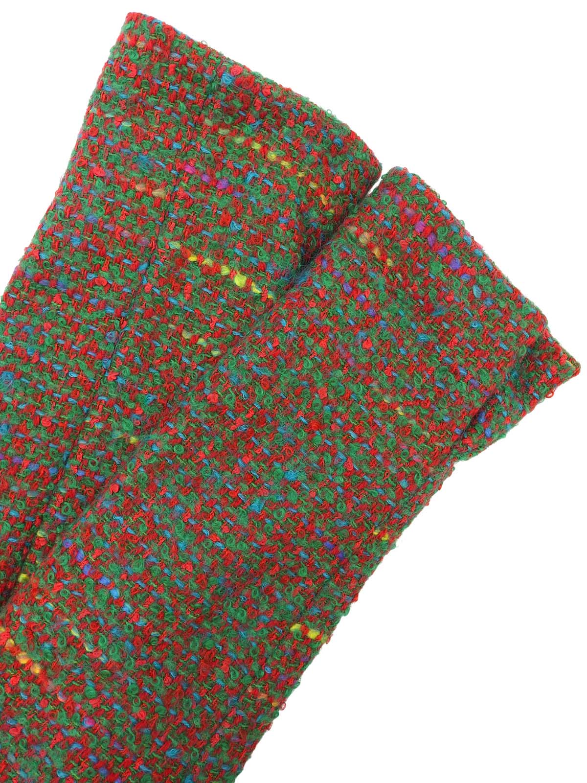 ツイードデザインボタンノーカラージャケット グリーン/マルチ