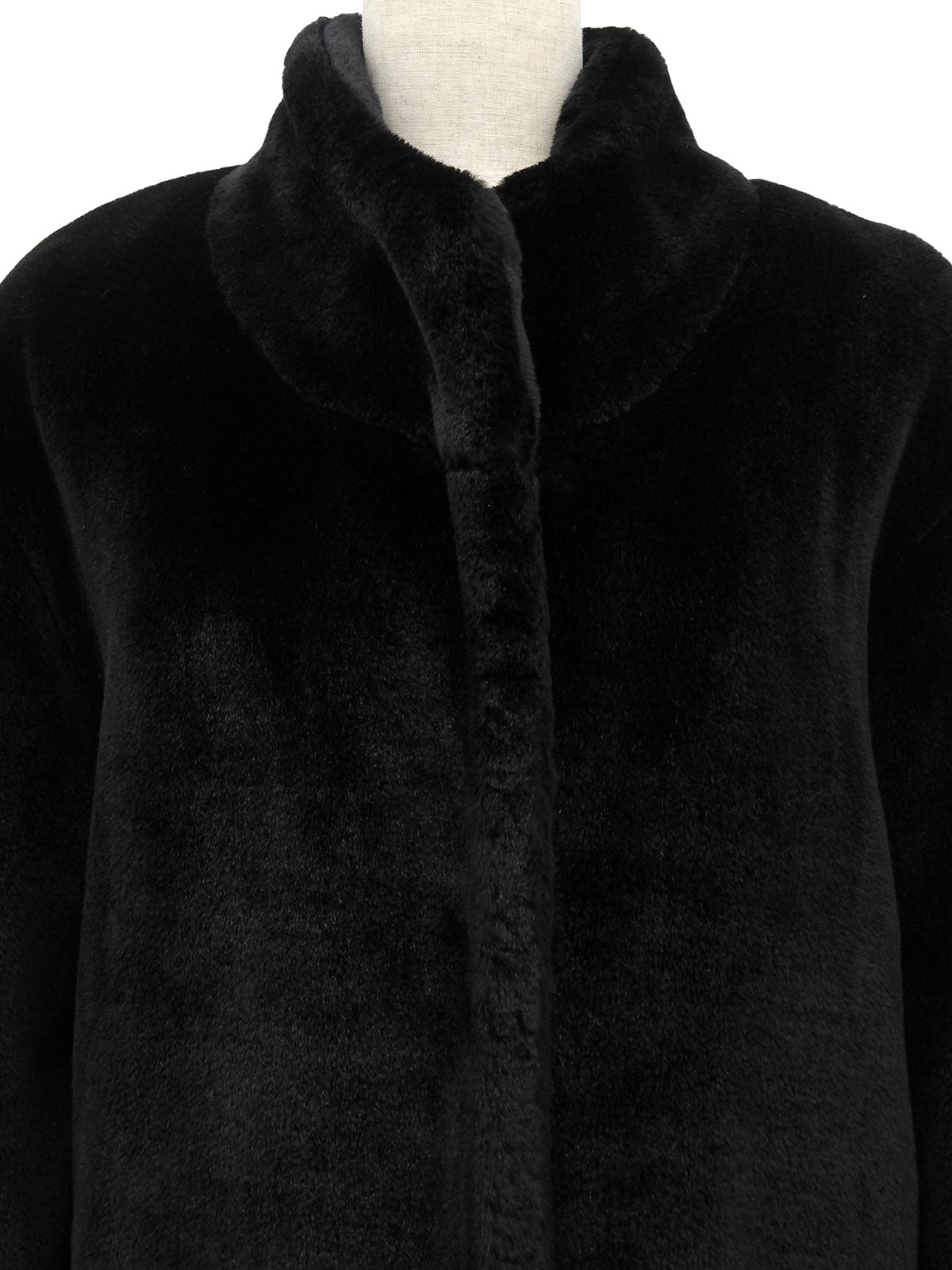 ファースタンドカラーコート ブラック