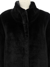 ファースタンドカラーコート ブラック