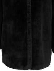 ファースタンドカラーコート ブラック