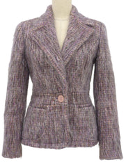 Mohair Design Pattern Jacket in Purple/Multi