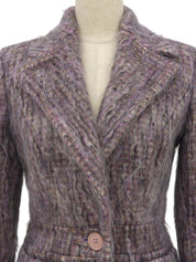 Mohair Design Pattern Jacket in Purple/Multi