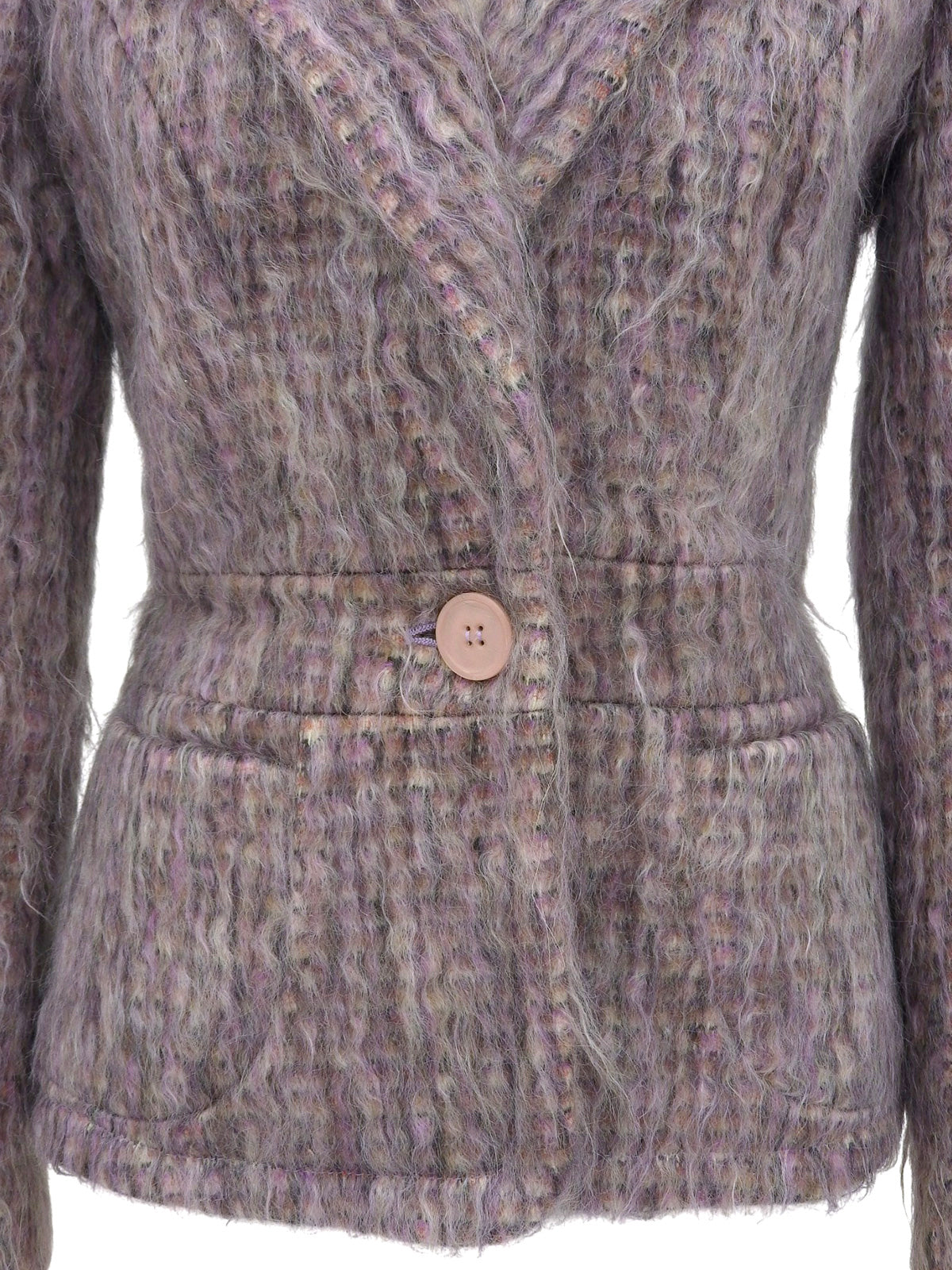 Mohair Design Pattern Jacket in Purple/Multi