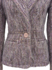 Mohair Design Pattern Jacket in Purple/Multi