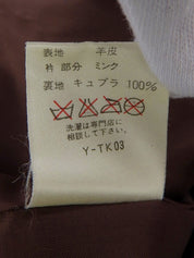 リアルレザーファーカラーコート ブラウン