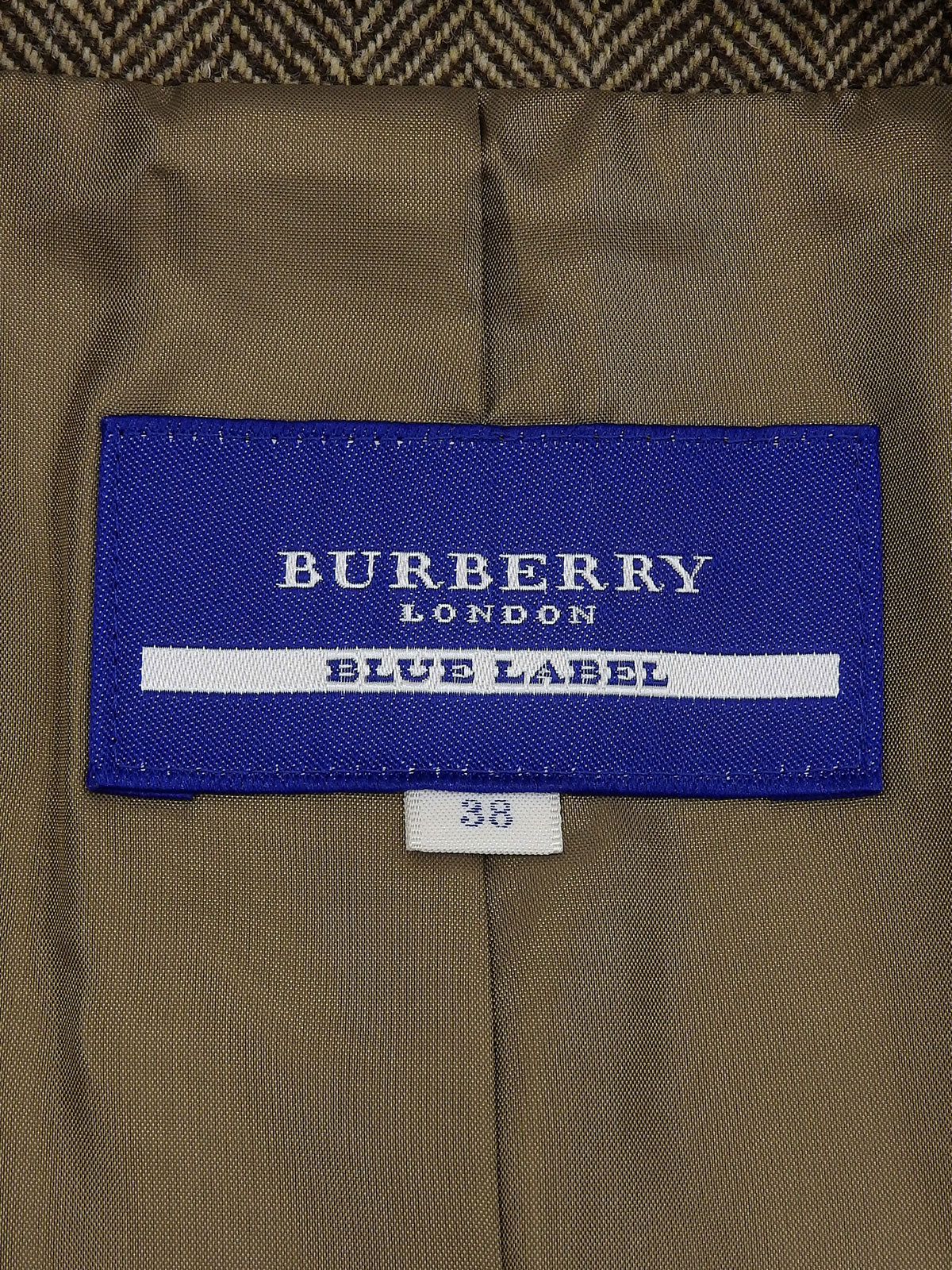 Fur collar waist belted jacket brown