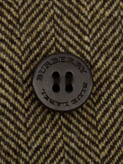 Fur collar waist belted jacket brown