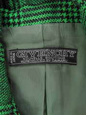 Glen Check Pattern Double-Breasted Set in Green