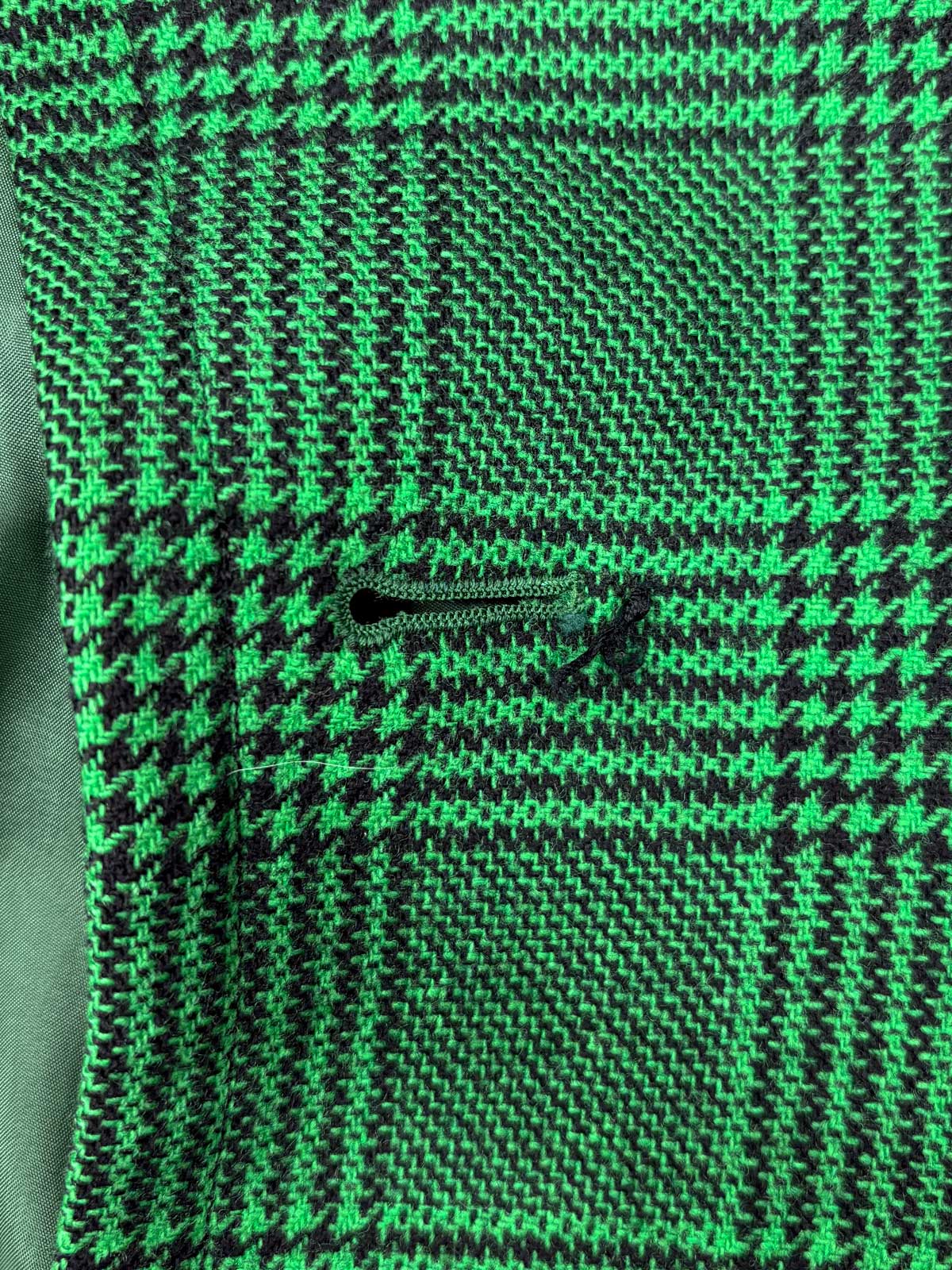 Glen Check Pattern Double-Breasted Set in Green