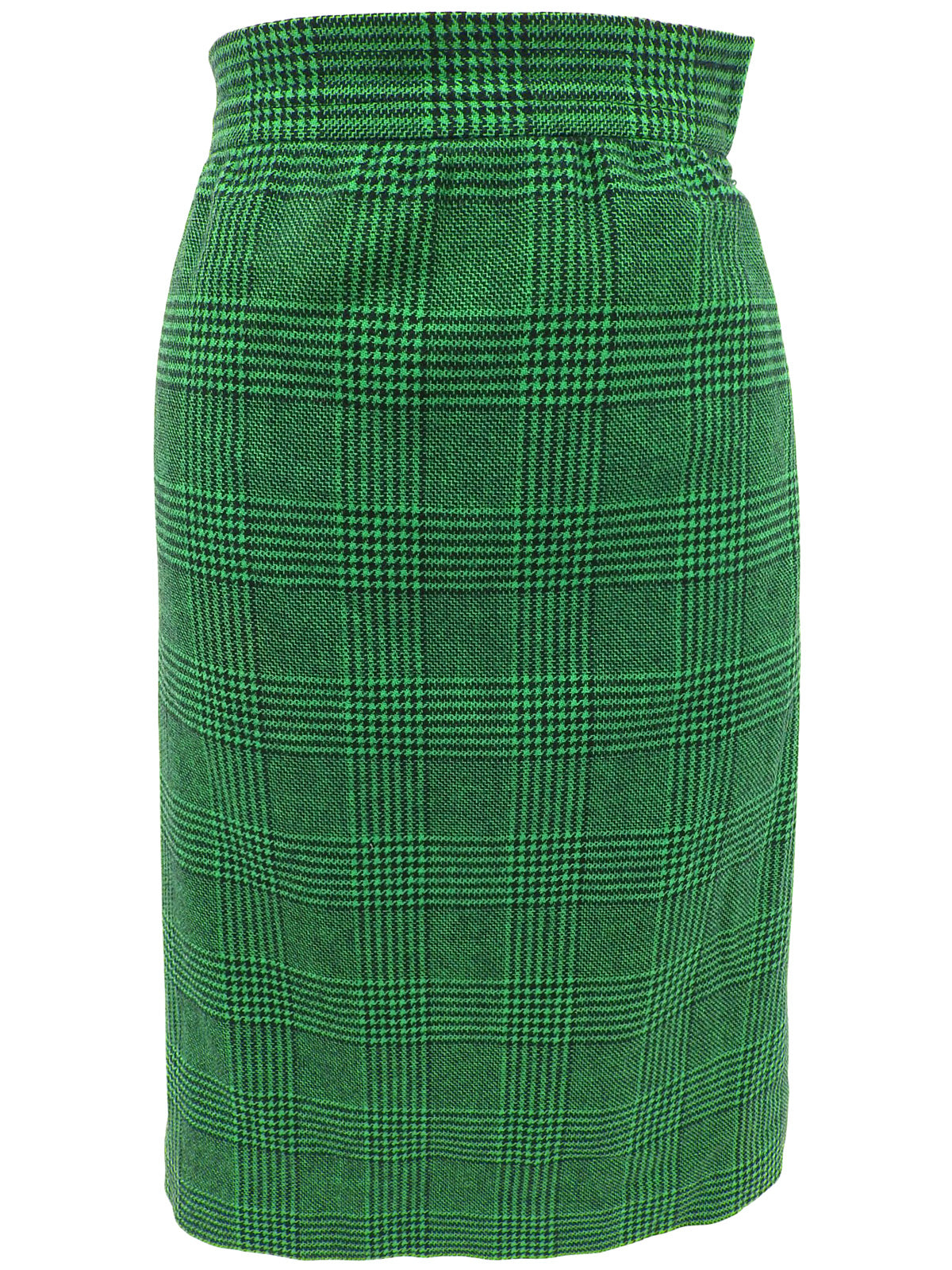 Glen Check Pattern Double-Breasted Set in Green