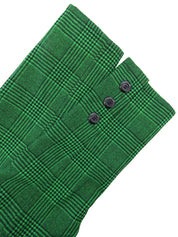 Glen Check Pattern Double-Breasted Set in Green