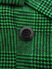Glen Check Pattern Double-Breasted Set in Green