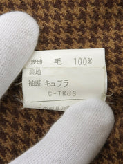 Houndstooth pattern double-breasted jacket in brown