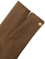 Houndstooth pattern double-breasted jacket in brown
