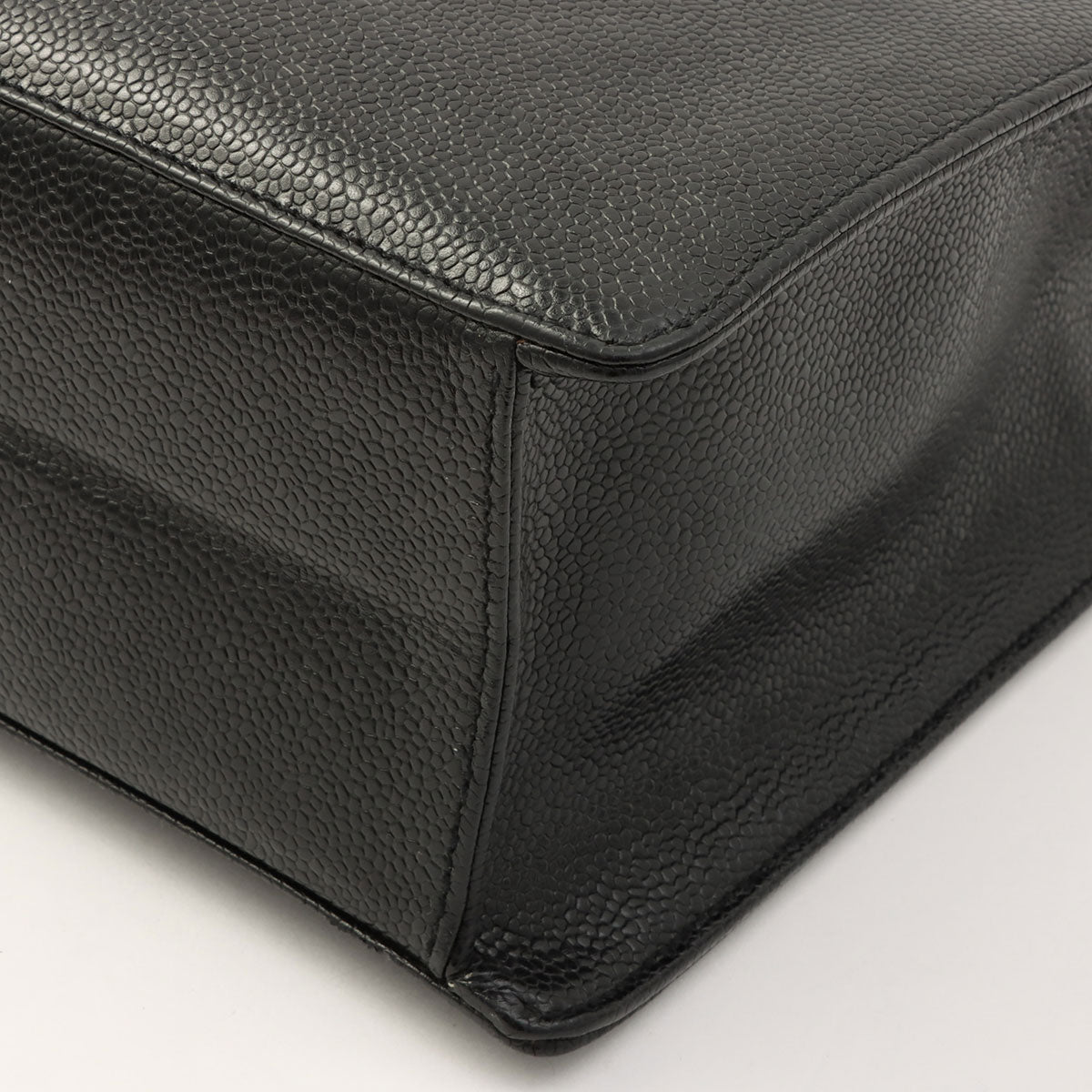 Circa 1998 Caviar Skin CC Turnlock Tote Bag Black