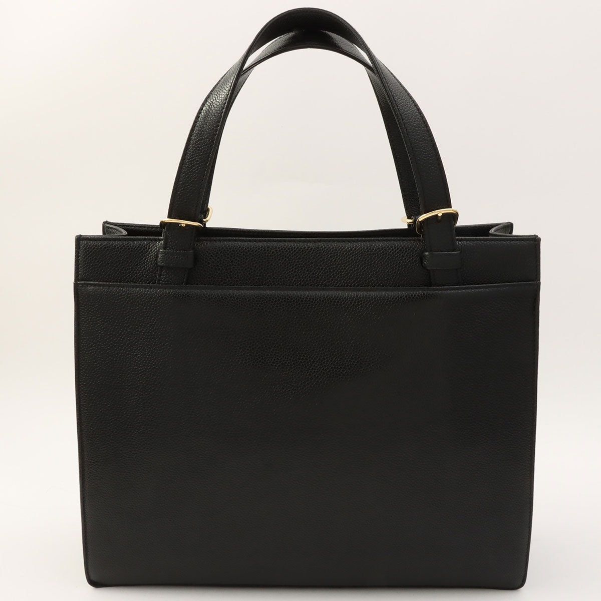 Circa 1998 Caviar Skin CC Turnlock Tote Bag Black