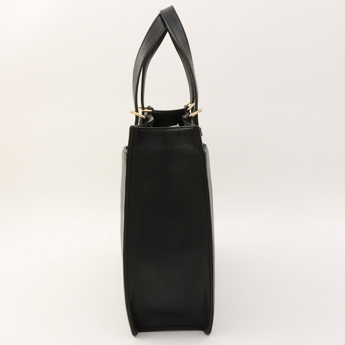 Circa 1998 Caviar Skin CC Turnlock Tote Bag Black