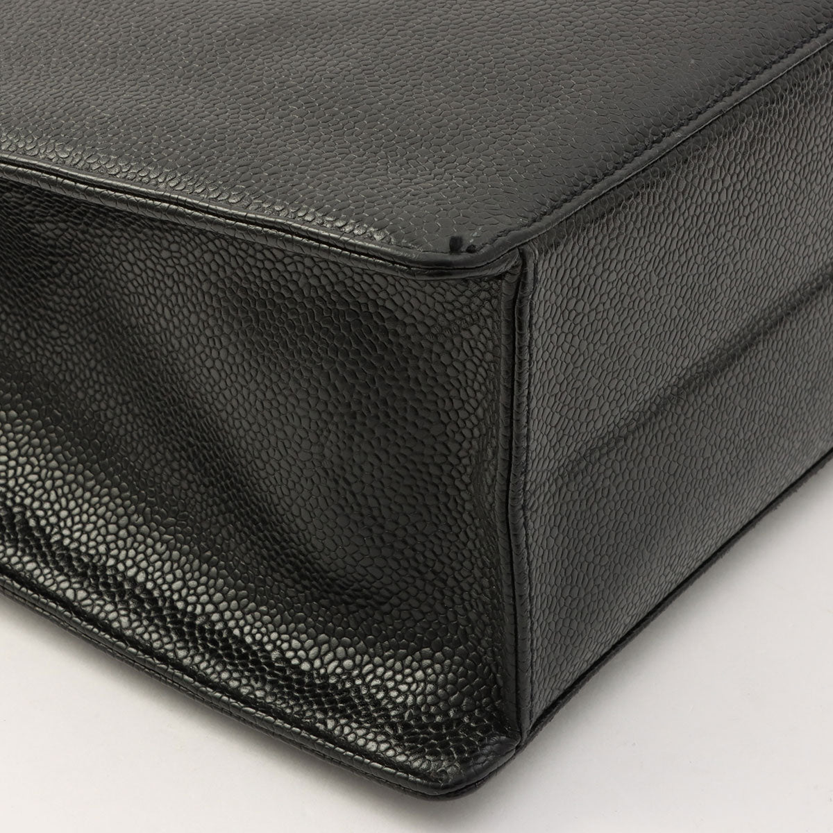 Circa 1998 Caviar Skin CC Turnlock Tote Bag Black