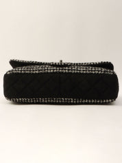 2014-era Cotton Tweed Combo CC Turnlock Chain Shoulder Bag Black/Gray