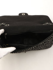 2014-era Cotton Tweed Combo CC Turnlock Chain Shoulder Bag Black/Gray