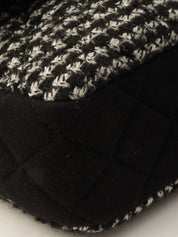 2014-era Cotton Tweed Combo CC Turnlock Chain Shoulder Bag Black/Gray