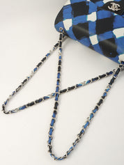 2016年頃製 エアラインクラシックフラップチェーンバッグジャンボ ブルー/マルチ