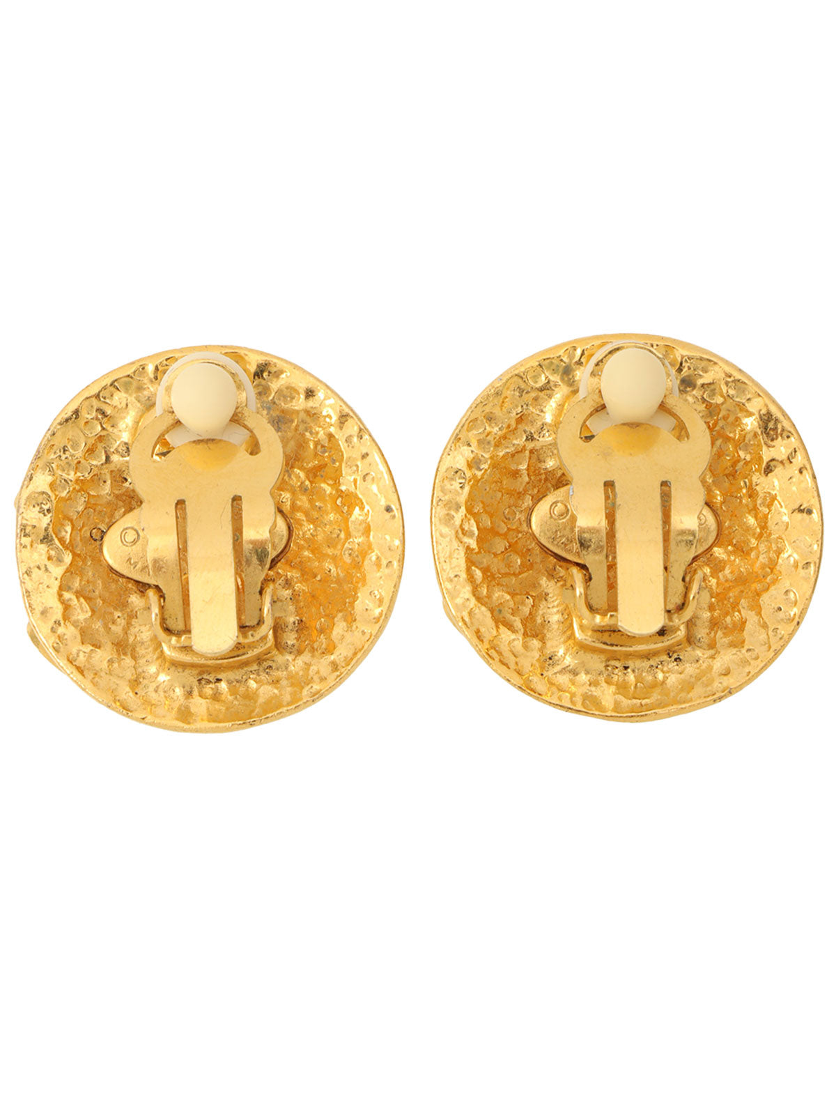 1994 Round CC Mark Earrings Gold