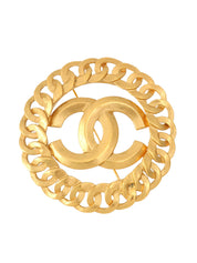1996 CC Mark Circle Brooch Gold