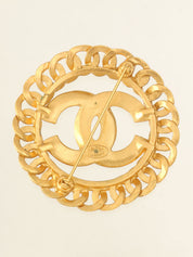 1996 CC Mark Circle Brooch Gold