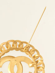 1996 CC Mark Circle Brooch Gold