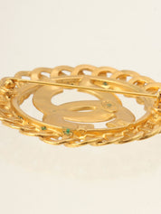 1996 CC Mark Circle Brooch Gold