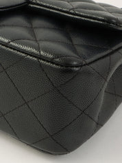 2017年頃製 キャビアスキンマトラッセステッチCCターンロックチェーンショルダーバッグ ネイビー